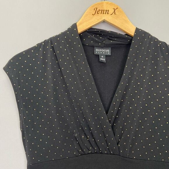 Enfocus Studio Black Sleeveless Studded Dress Size 4 - Picture 2 of 9